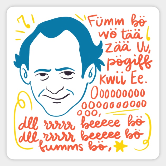 Kurt Schwitters Sticker by Awesome quotes